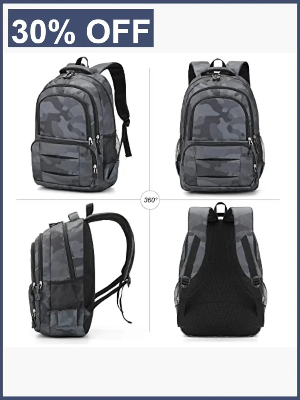 Lightweight Waterproof Nylon Laptop Backpack for School Travel